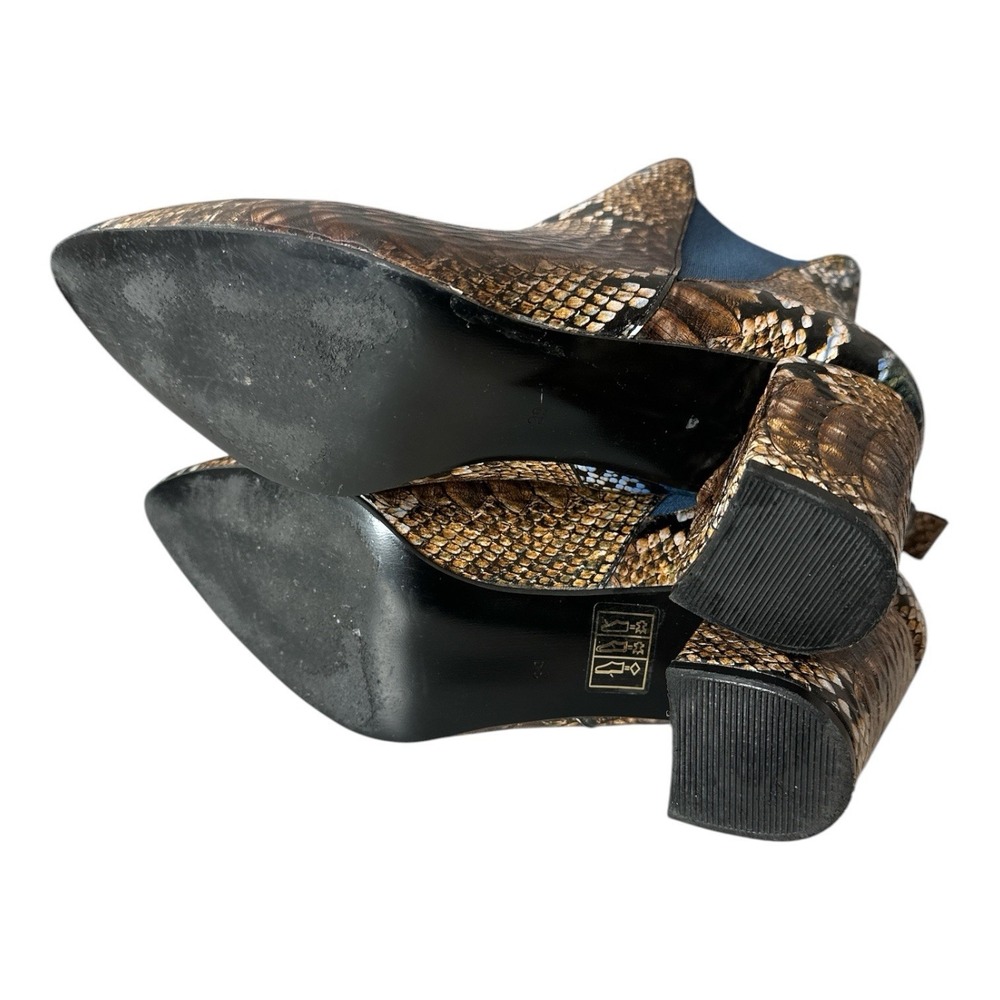 Girotti booties Women Size 39 Italian Leather Snake Print Brown And Blue Luxury - Picture 7 of 8